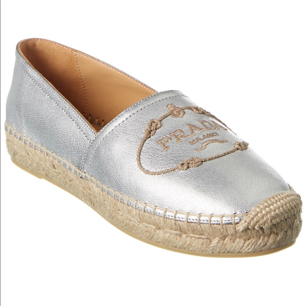 Prada metallic espadrilles